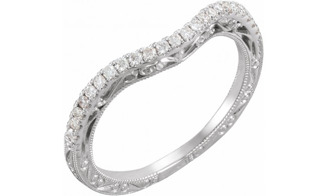 14K White 1/6 CTW Diamond Matching Band