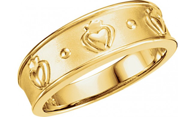 14K Yellow 8.25 mm Claddagh Ring Size 11
