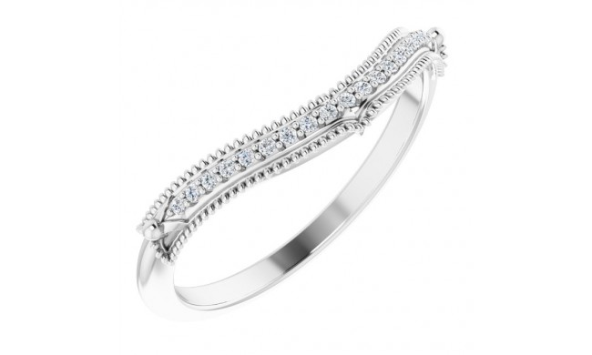 14K White .04 CTW Diamond Vintage-Inspired  Matching Band