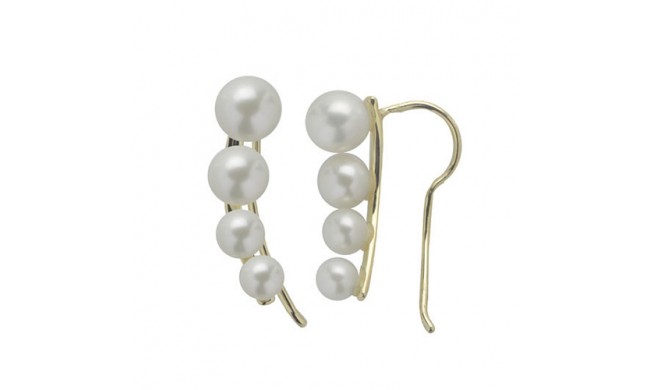 Imperial Pearl 14k Yellow Gold Freshwater Pearl Earring