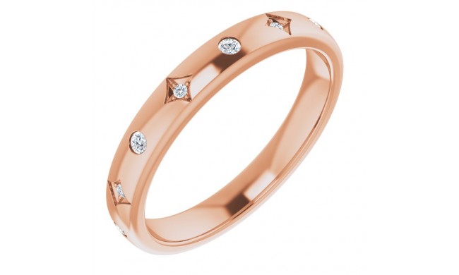 14K Rose 1/10 CTW Diamond Anniversary Band