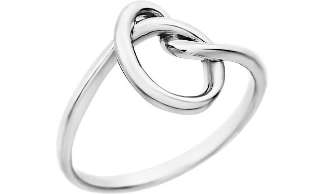 14K White Knot Design Ring