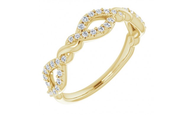 14K Yellow 1/5 CTW Diamond Twisted Anniversary Band