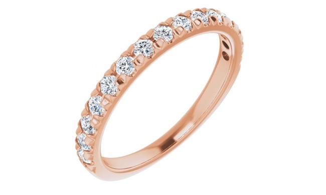 14K Rose 1/2 CTW Diamond French-Set Anniversary Band