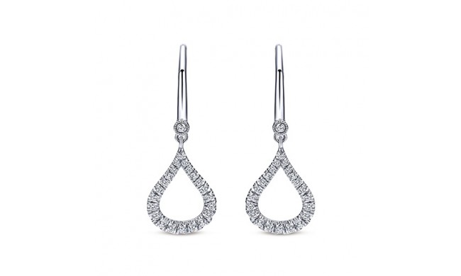 14k White Gold Gabriel & Co. Diamond Drop Earrings