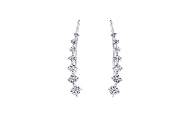 14k White Gold Gabriel & Co. Diamond Earcuffs Earrings
