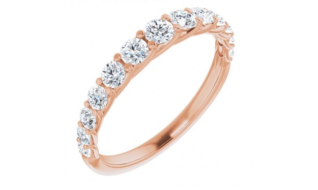 14K Rose 3/4 CTW Diamond Anniversary Band