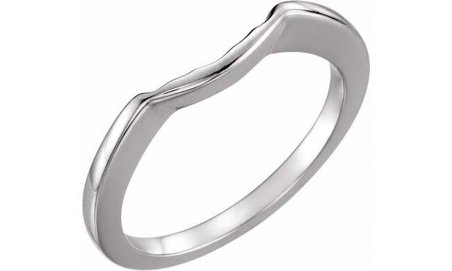 14K White Matching Band for 5.2 mm Round Ring