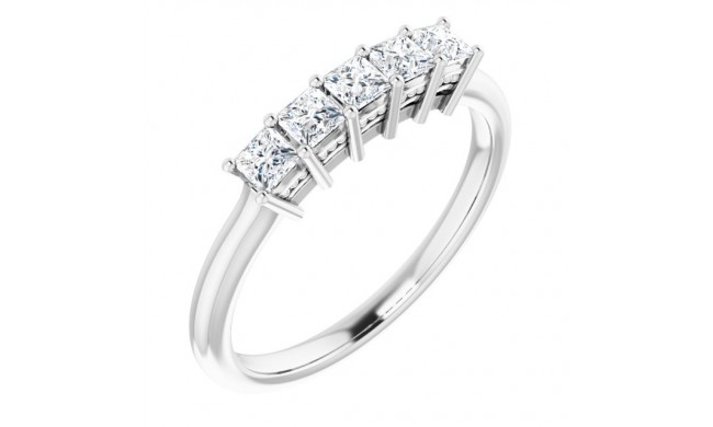 14K White 2.5x2.5 mm Square 1/2 CTW Diamond Anniversary Band