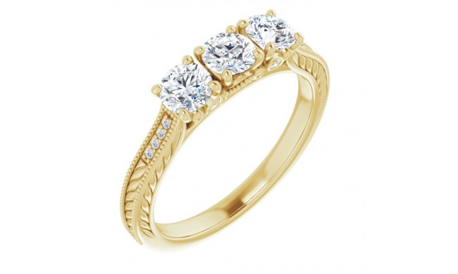 14K Yellow 4.1 mm Round 7/8 CTW Diamond Anniversary Band