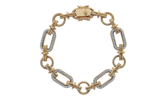 14k Yellow And White Gold Gabriel & Co. Diamond Tennis Bracelet