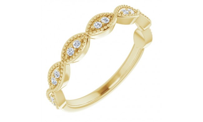 14K Yellow 1/8 CTW Diamond Anniversary Band