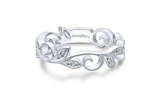 14k White Gold Gabriel & Co. Diamond Stackable Ring