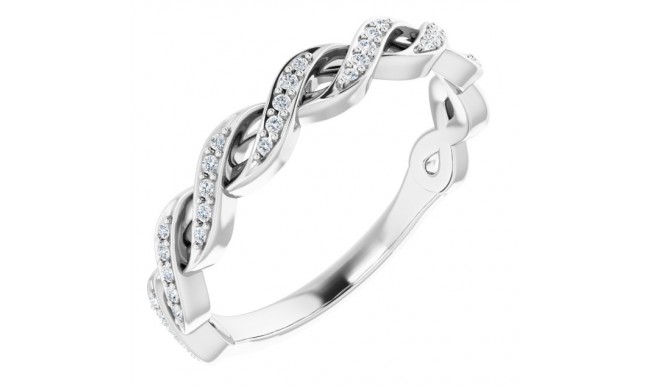 14K White 1/8 CTW Diamond Anniversary Band