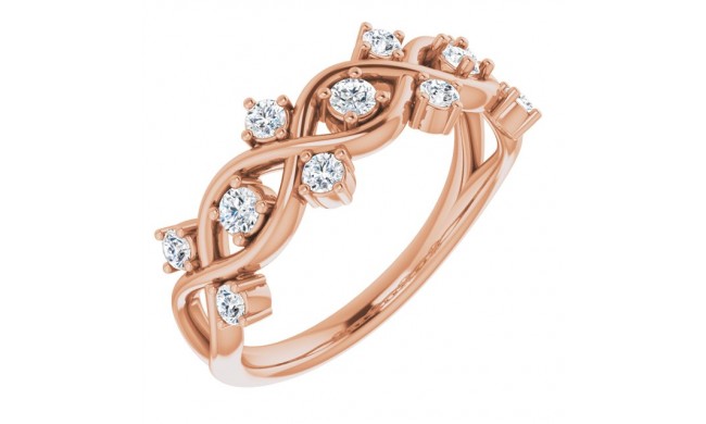 14K Rose 3/8 CTW Diamond Anniversary Band