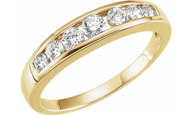 14K Yellow 3/8 CTW Diamond 7 Stone Anniversary Band