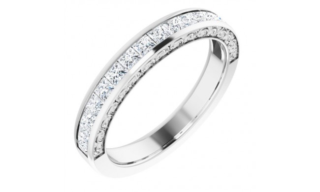 14K White 7/8 CTW Square Diamond Anniversary Band