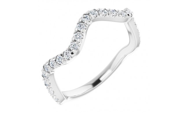 14K White 1/3 CTW French-Set Diamond Anniversary Band