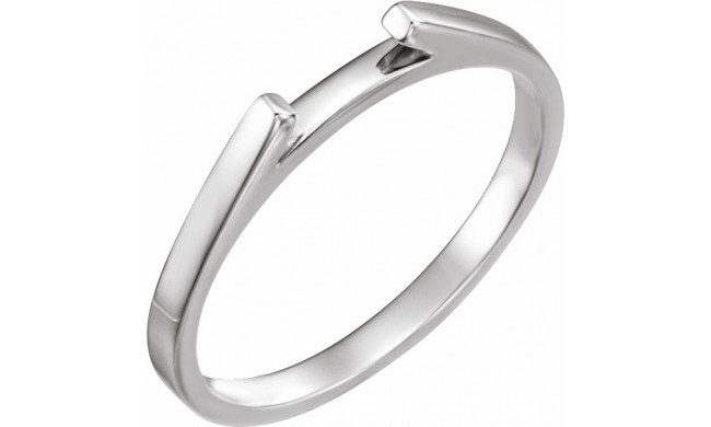 14K White Matching Band for 6 mm Round Engagement Ring