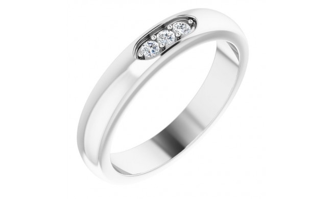 14K White .08 CTW Diamond Three-Stone Anniversary Band