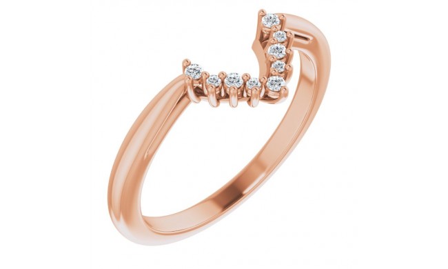 14K Rose .06 CTW Diamond Matching Band