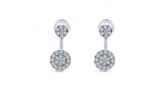 14k White Gold Gabriel & Co. Peek A Boo Diamond Earrings