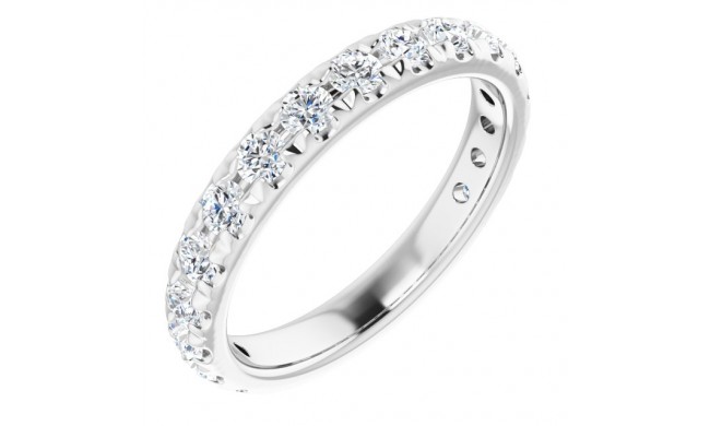 14K White 1 CTW Diamond French-Set Anniversary Band