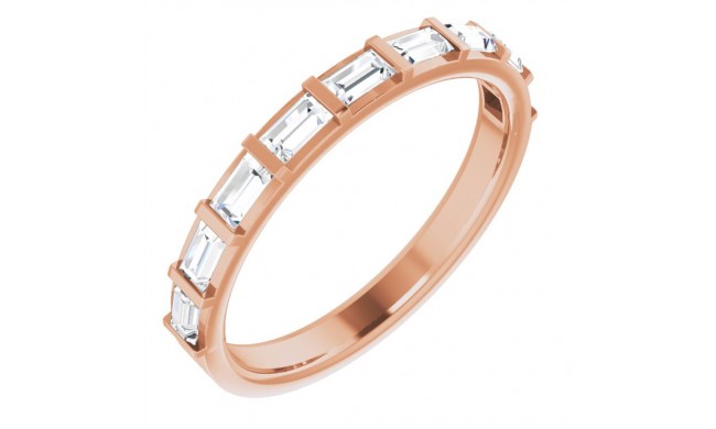 14K Rose 5/8 CTW Diamond Straight Baguette Anniversary Band