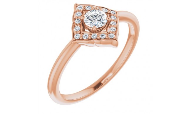 14K Rose 1/3 CTW Diamond Halo-Style Clover Ring