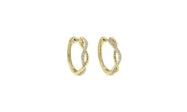 14k Yellow Gold Gabriel & Co. Diamond Huggie Earrings