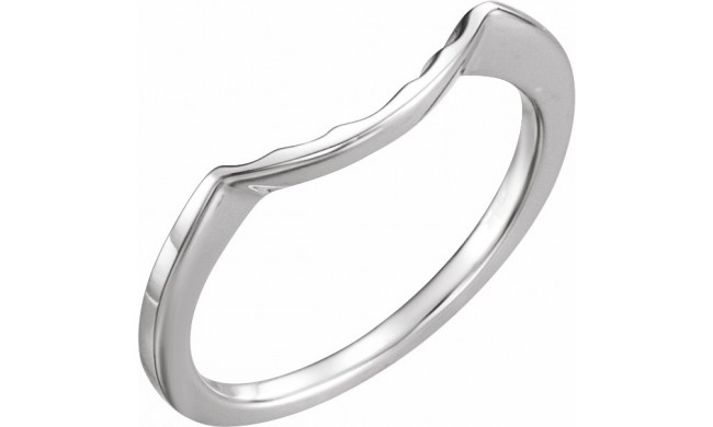 14K White Matching Band for 6.5 mm Round Ring