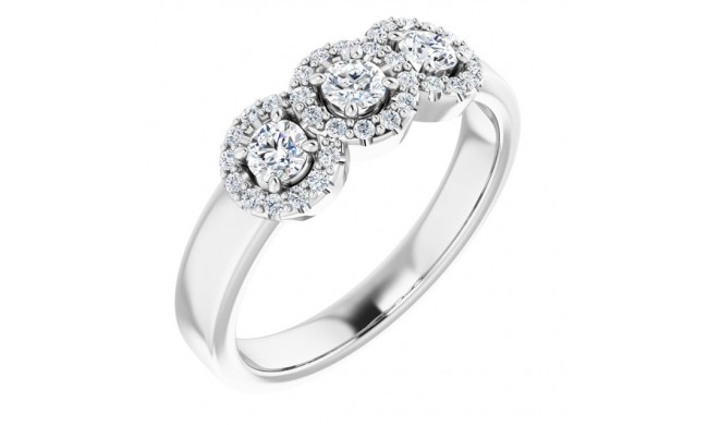 14K White 3/8 CTW Diamond Engagement Ring