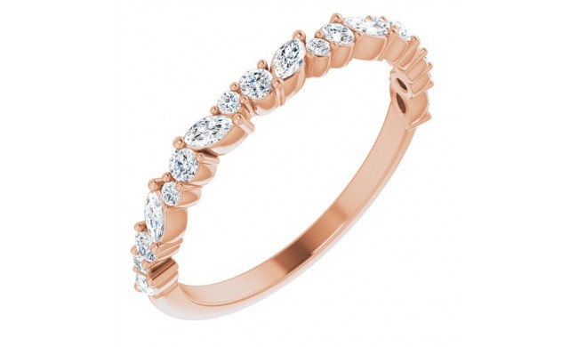 14K Rose 3/8 CTW Diamond Anniversary Band