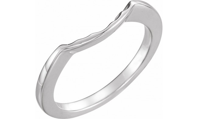14K White Matching Band for 5.8 mm Round Ring