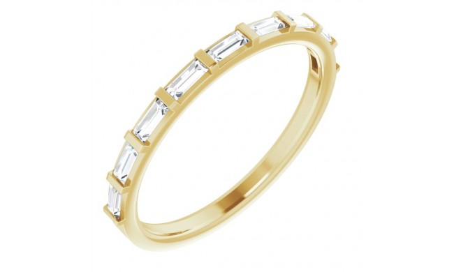 14K Yellow 3/8 CTW Diamond Straight Baguette Anniversary Band