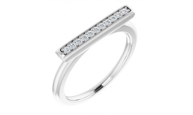 14K White 1/10 CTW Diamond Bar Ring