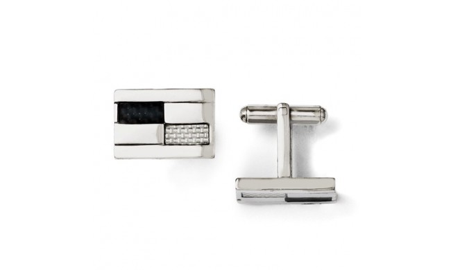 Chisel Stainless Steel Black & Grey Carbon Fiber Cufflinks