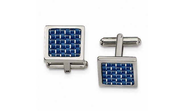 Chisel Stainless Steel Blue Carbon Fiber Cufflinks