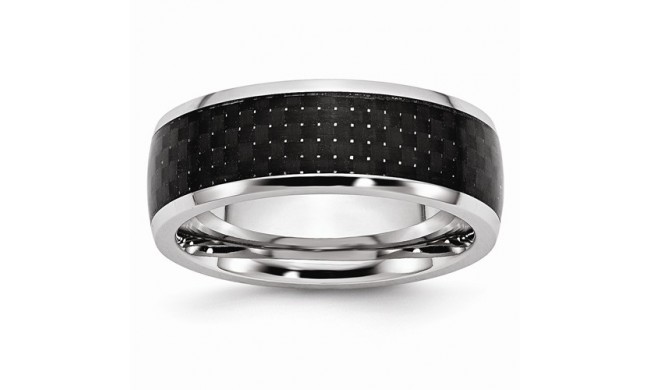 Chisel Cobalt Black Carbon Fiber Inlay 8mm Polished Men's Band