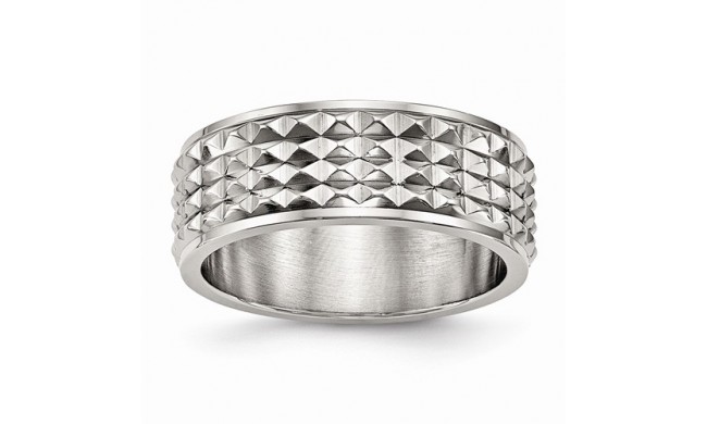 Chisel Stainless Steel Polished Studded Men's Ring