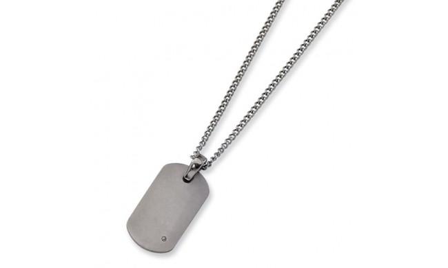 Chisel Titanium .02ct. Diamond Accent Necklace