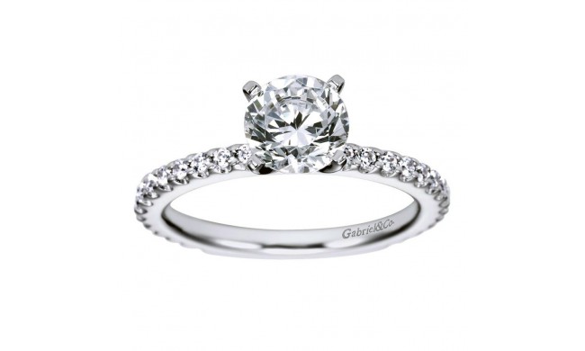 14k White Gold 0.38ct Diamond Gabriel & Co Straight Semi Mount Engagement Ring