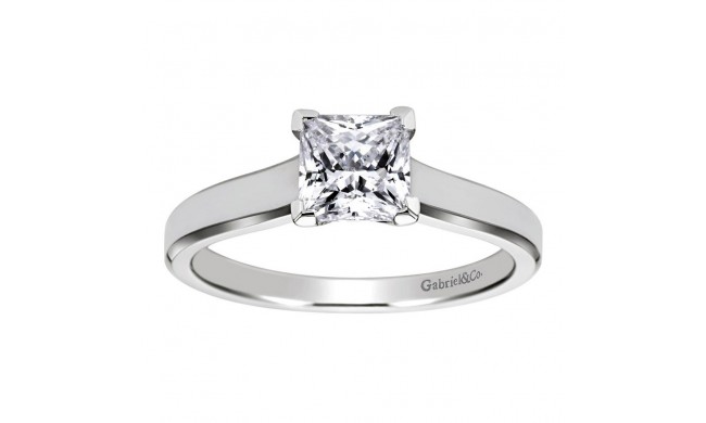 14k White Gold Gabriel & Co Solitaire Semi Mount Engagement Ring