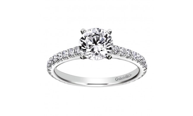 14k White Gold 0.47ct Diamond Gabriel & Co Straight Semi Mount Engagement Ring