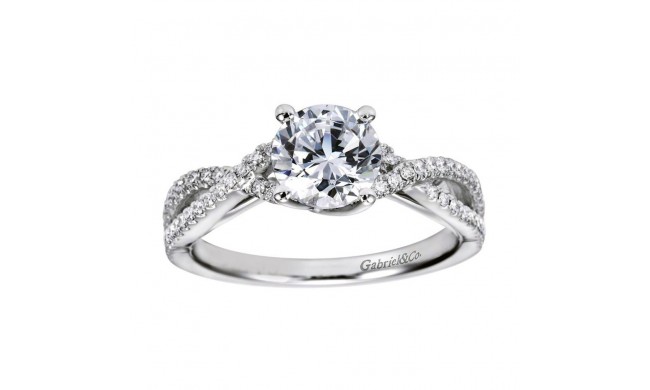 14k White Gold 0.22ct Diamond Gabriel & Co Criss Cross Semi Mount Engagement Ring