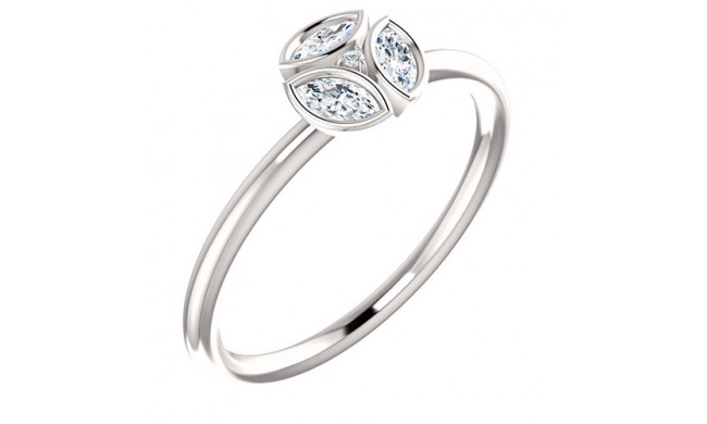 14k White Gold Diamond Stackable Ring