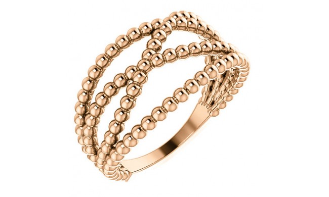 14k Rose Gold Beaded Fashion Ring