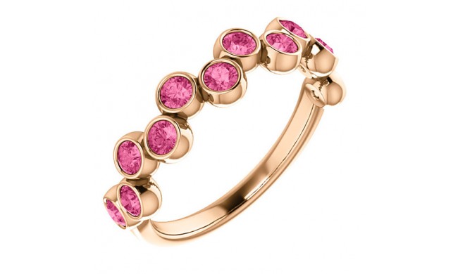 14k Rose Gold Pink Tourmalone Stackable Ring