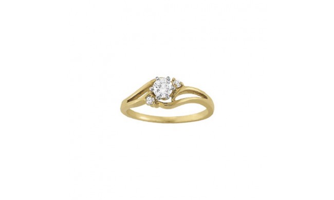 Overnight 18k Yellow Gold Diamond Engagement Ring