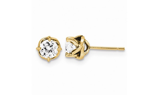 Quality Gold 14k Yellow Gold & Diamond Post Earrings